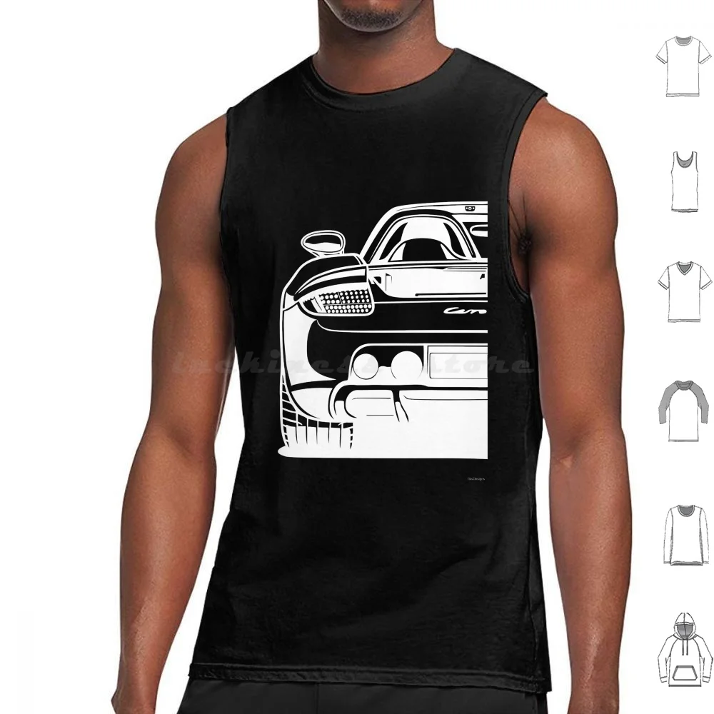 Gt Profil (Biały) Tank Topy Nadruk Bawełna Gt Cgt 997 996 Gt2 Rs Gt3 Rs Gt Turbo 993 964 Blueprint