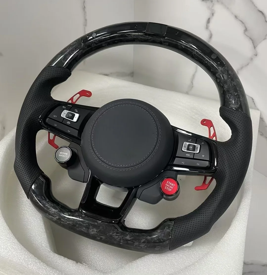 

For VW Golf 7 GTI Passat Polo Scirocco MK6 MK5 Steering Wheel LED Racing MK7 Carbon Fiber 2014-2018 Durable Support Accessories