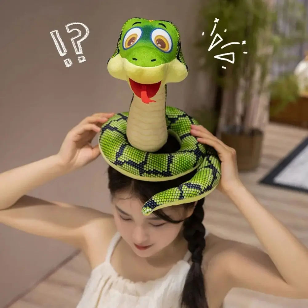 Sitting Big Eyes Snake Plush Toys Plush Comfort Cartoon Stuffed Animal Cute Cartoon Long Snake Reptile Plush Toy Children Gift