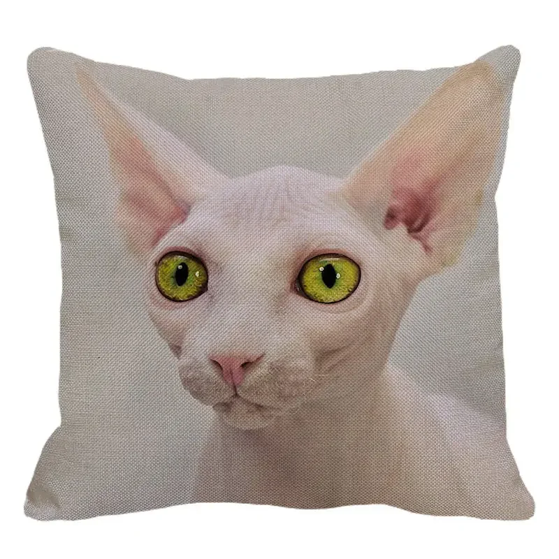 Cute Pet Sphinx Cat Cushion Cover 45X45cm  Pillowcase Home Decoration Car Sofa Decoration Throw Pillowcase