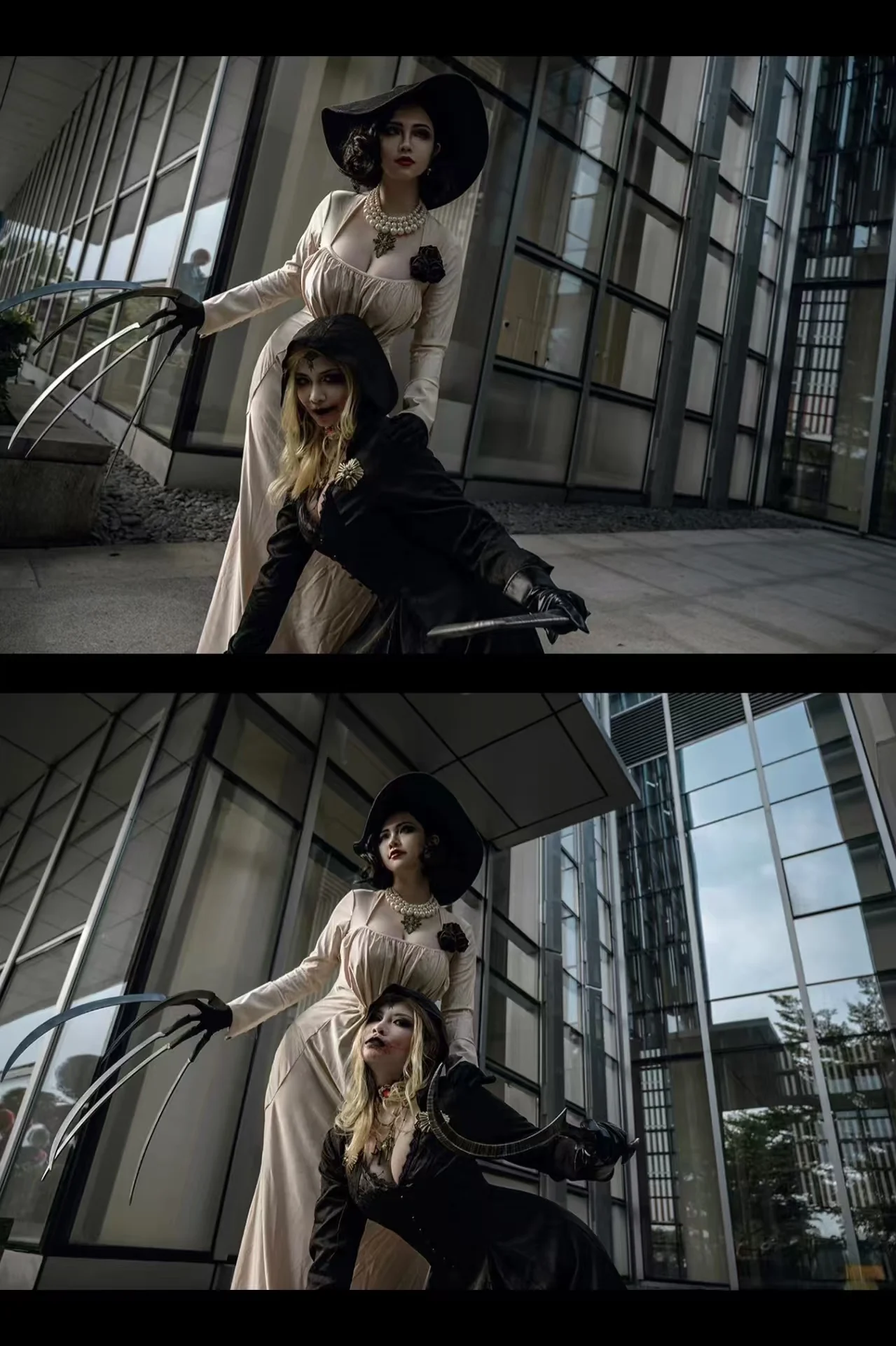 متوفر في المخزون سيدة العثة الشر تأثيري فانتازيا قرية مصاص دماء سيدة ديميتريسكو زي المرأة فستان أسود هالوين كرنفال حفلة البدلة