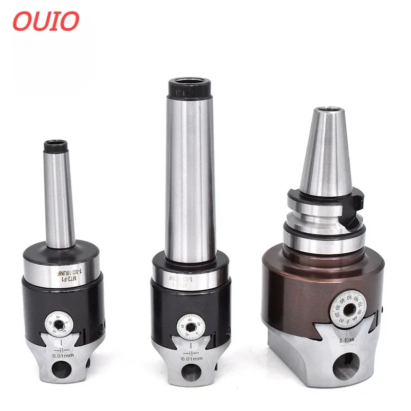 OUIO F1 Boring Head Lathe 2/3/4 Inch 50/75/100mm Boring Bar Milling Tool Holder for Lathe F1 Boring Head Connection for Rough