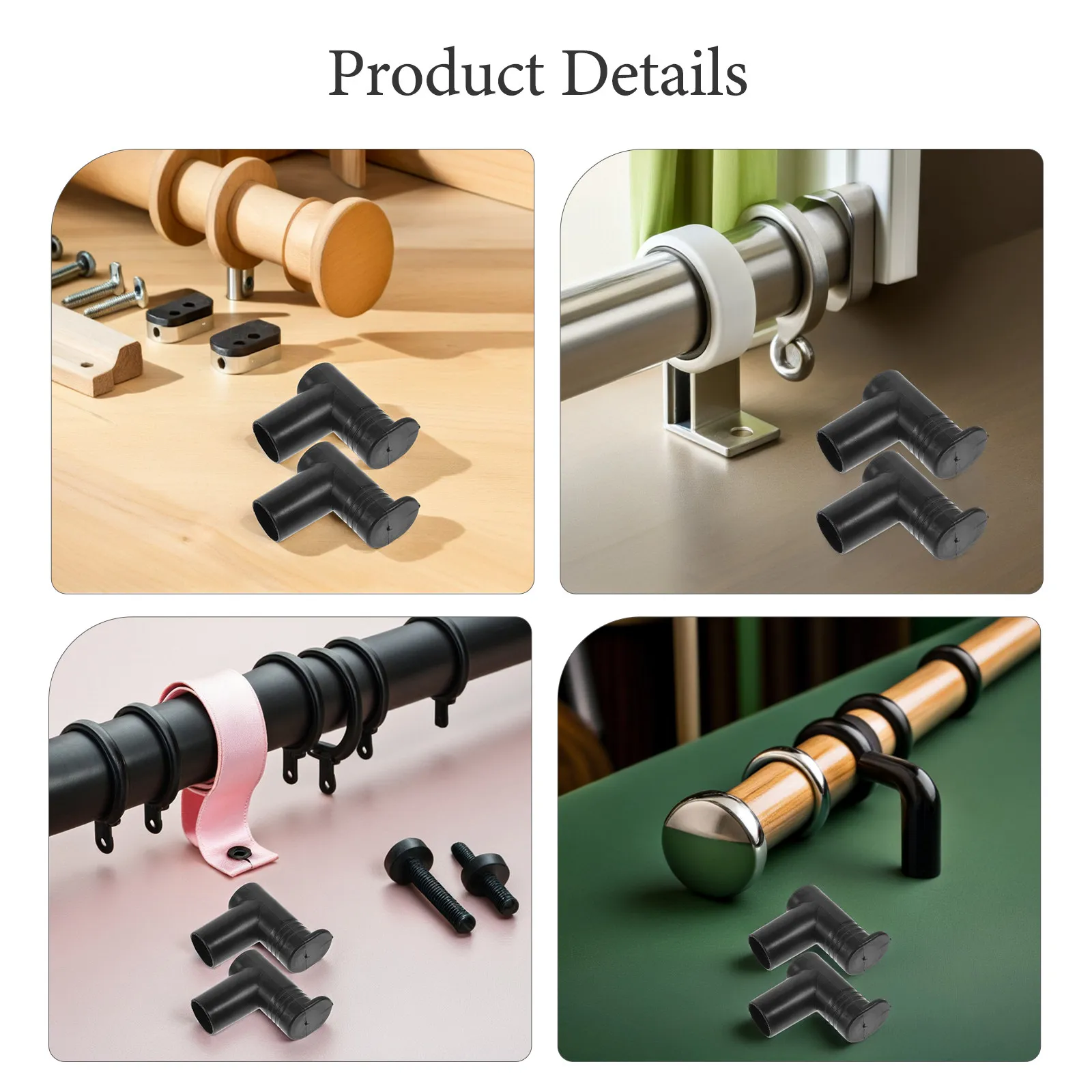 18Pcs Clothes Rack Right Angle Connector Plastic Universal End Joints Floor Standing Drying Rack Portable Garment Rail