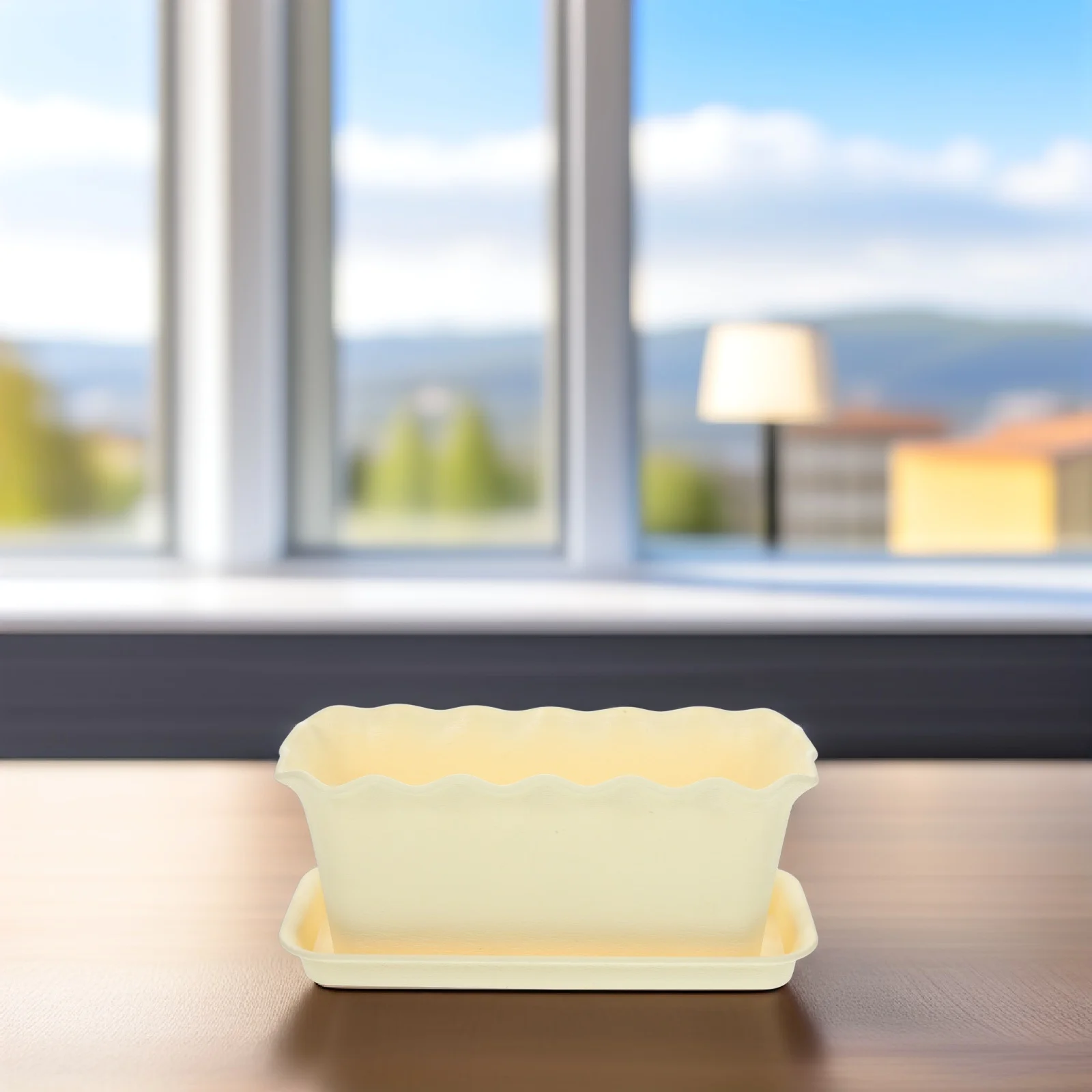 Maceta de plástico Rectangular para flores, diseño transpirable para suculentas, verduras, bonsái, maceteros de jardín, 1 Juego