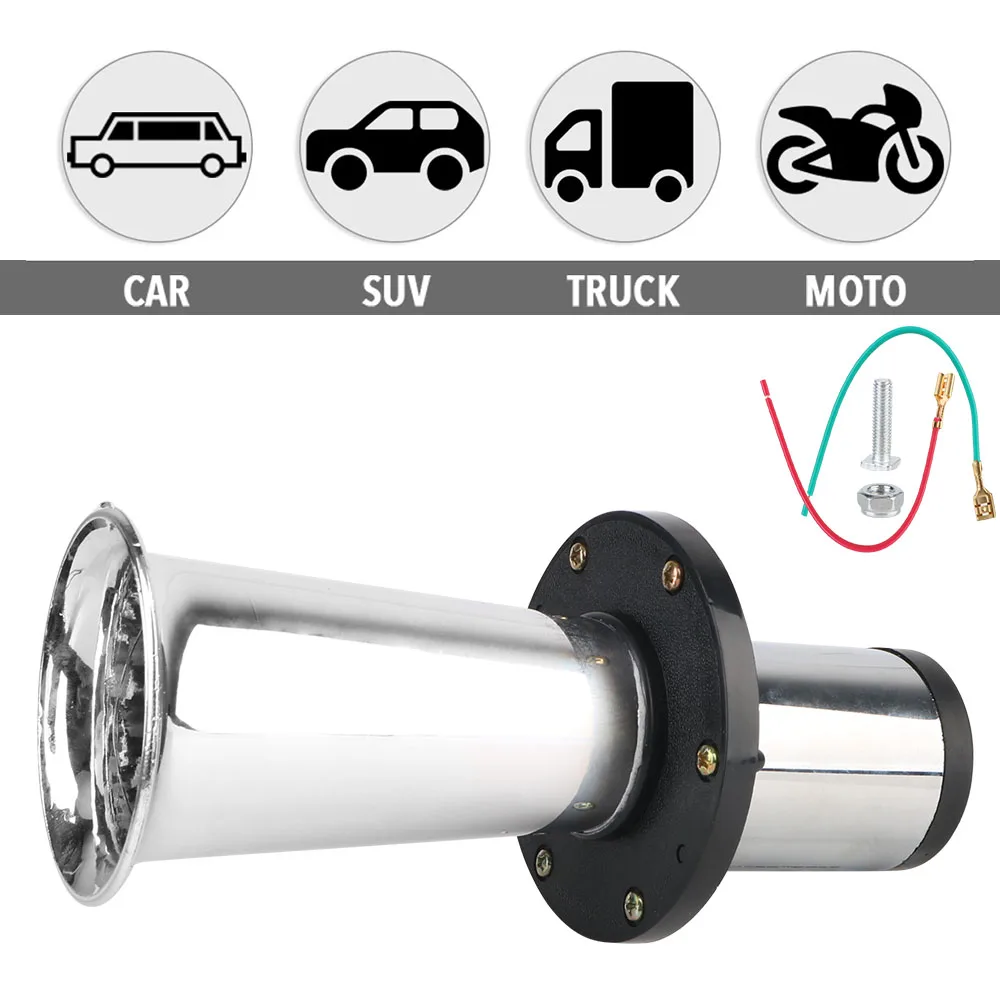 

Автомобильный электрический звуковой сигнал, винтажный воздушный компрессор, модификация, супер громкий для мотоцикла, лодки, грузовика, классическая труба 110 дБ, 12 В, 3 А