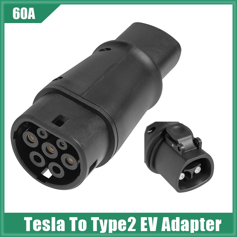 

TESLA TO TYPE2 EV Car Charging Connector Tesla To Type 2 IEC 62196 Plug , 60A Electric Cars Vehicle Charging Adapter