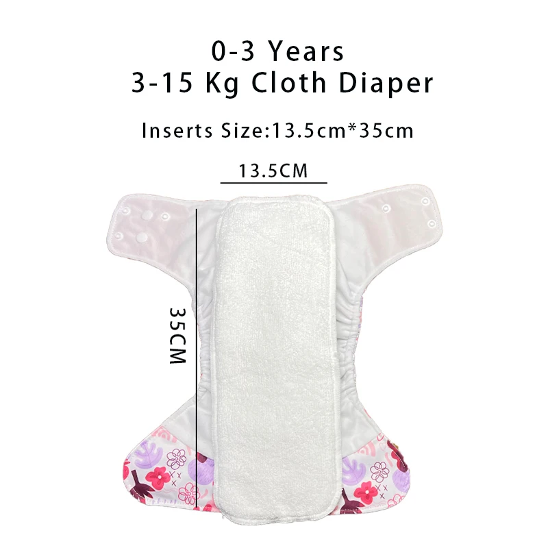 AIO 4Pcs Reusable Newborns Cloth Diapers Watermelon Print Washable Eco-friendly Diaper Pocket Waterproof Child Learning Panties