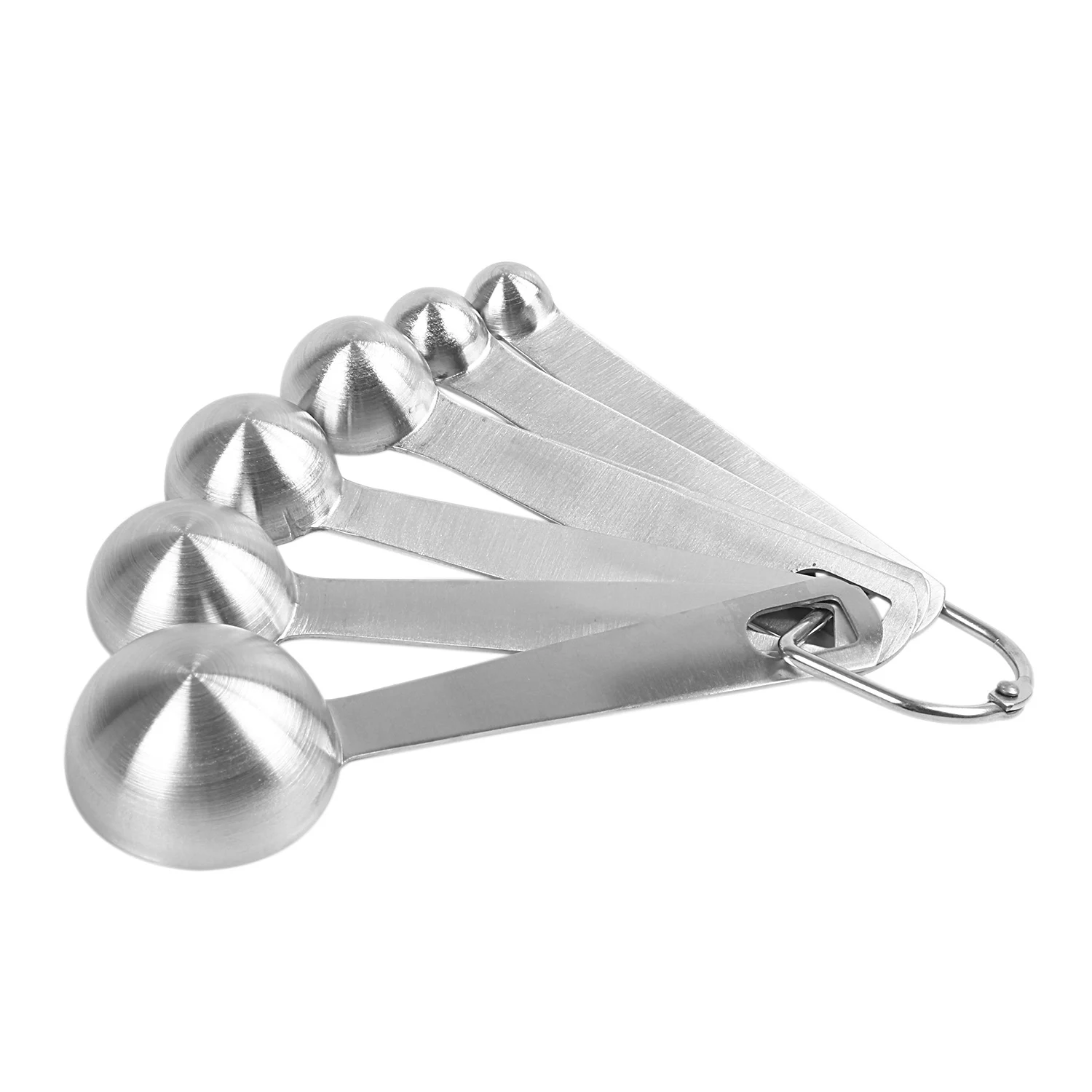

A23P Chef Measuring Spoons, Heavy Duty Round Stainless Steel Metal, For Dry Or Liquid - Set Of 7