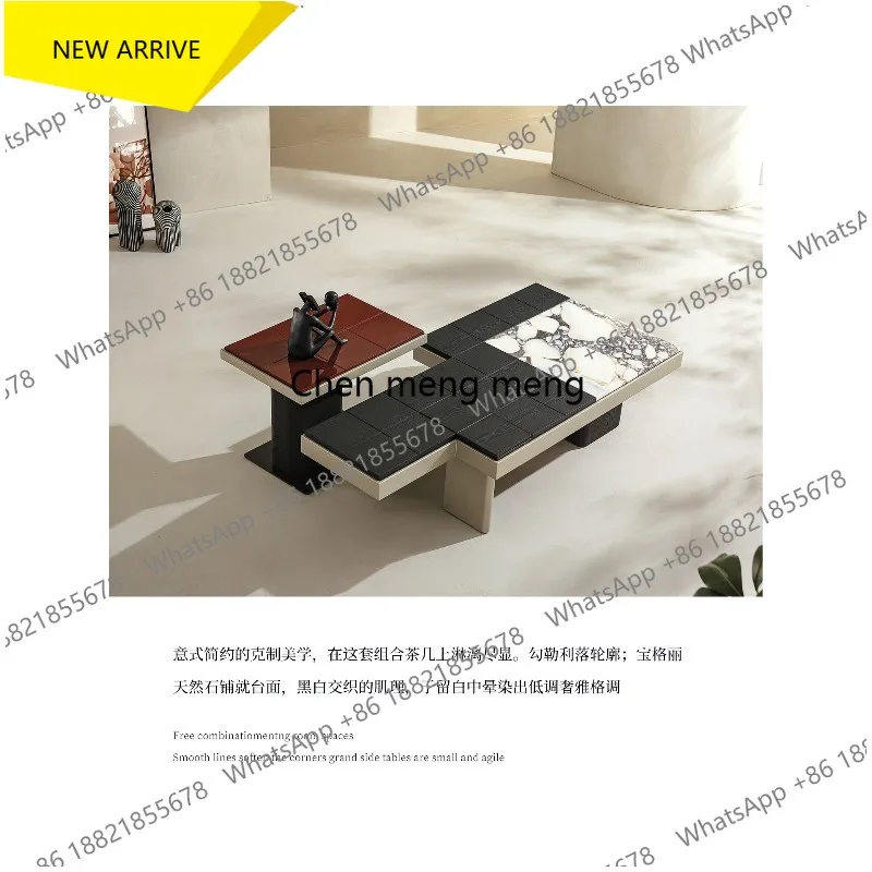 G153 Italian minimalist luxury stone special-shaped coffee table living room 2026 new irregular art creative high-end tea table