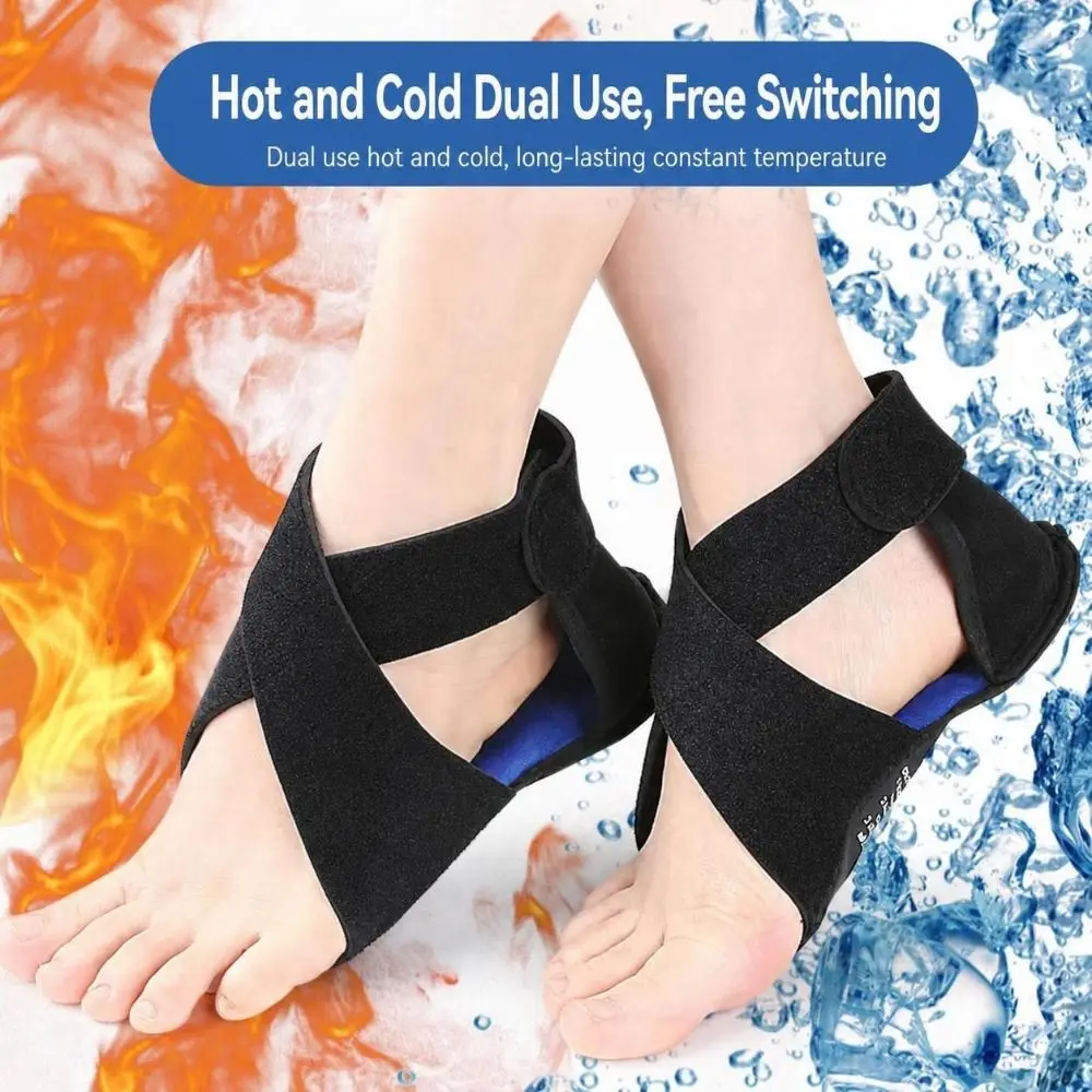 1pair Pain Relief Heel Ice Pack Wrap Adjustable Gel Coverage Ankle Ice Pack Reusable Foot Ice Pack Foot Injury Recovery