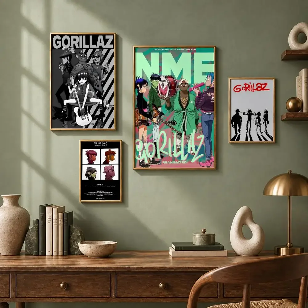 Cool Band G-GorillazS Poster HD Self-Adhesive No Residue After Removal Ideal for All Kinds of Wall Decor