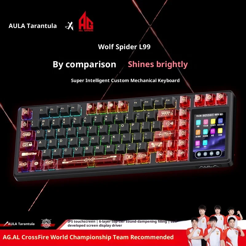 

Горячая интеллектуальная чрезвычайно механическая клавиатура Tarantula L99, с высоким сроком службы батареи, большой экран, киберспорт, живая игра, подарки