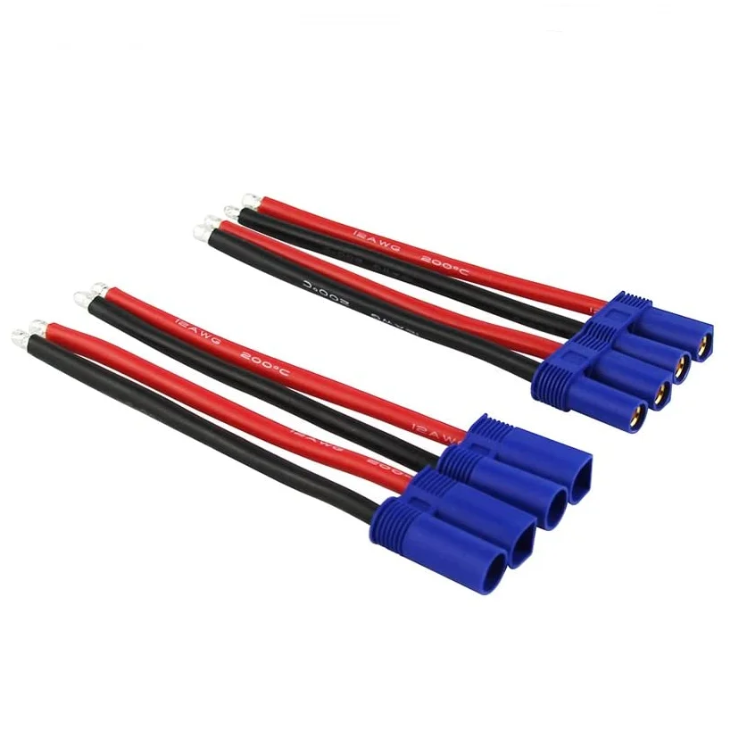 EC5 Male Female 5mm Bullet Connector Plug Pigtail Cable 100mm 12 AWG Silicone Wire for RC Battery Charger FPV Car Boat