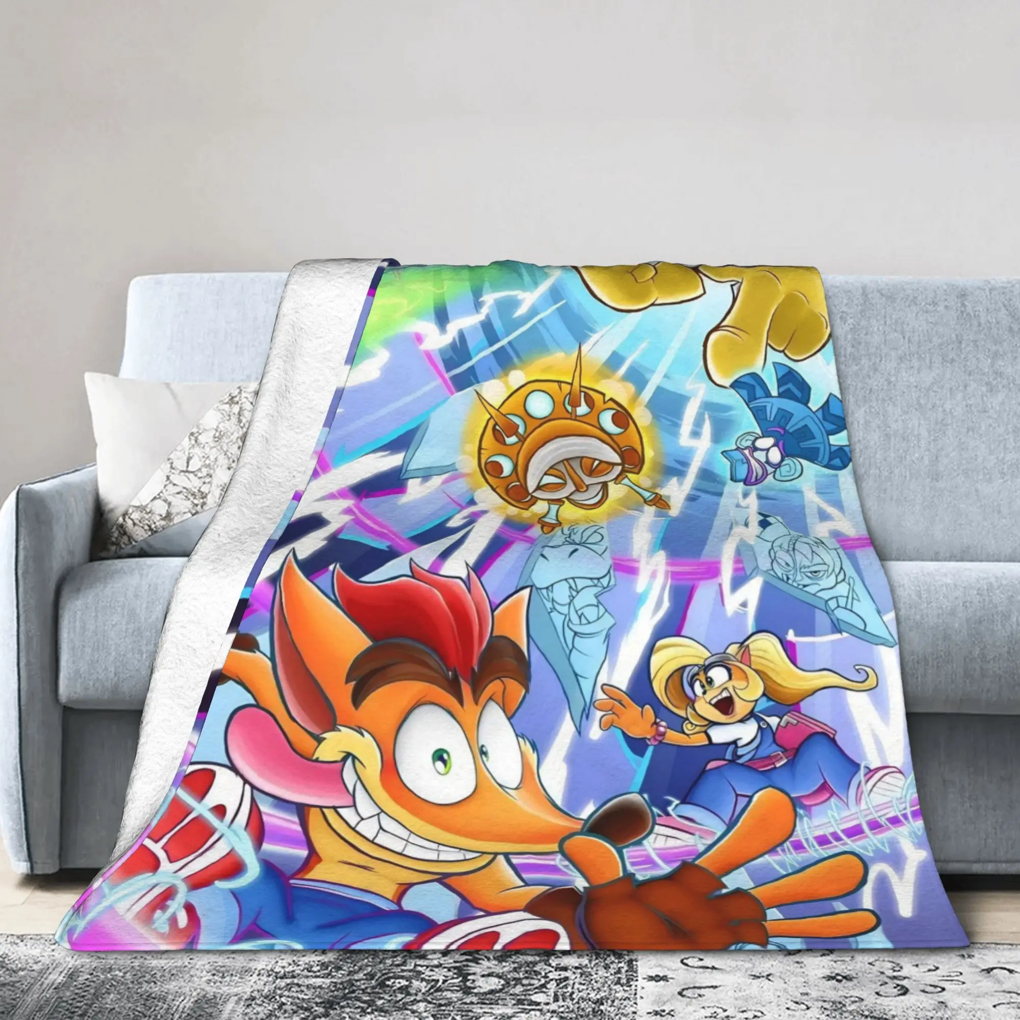 Crashed Game Bandicoots Knitted Blankets Tawna Coco Flannel Throw Blankets Home Couch Decoration Soft Warm Bedspreads