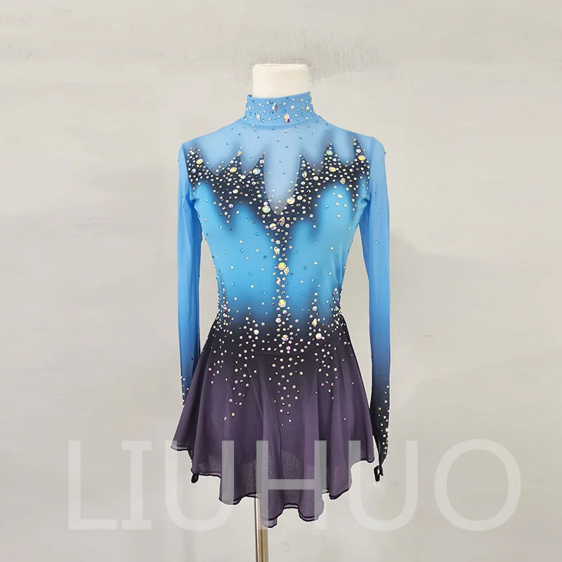 LIUHUO Ice Figure Skating Dress Girls Women Teens Stretchy Spandex Competition Wholesale