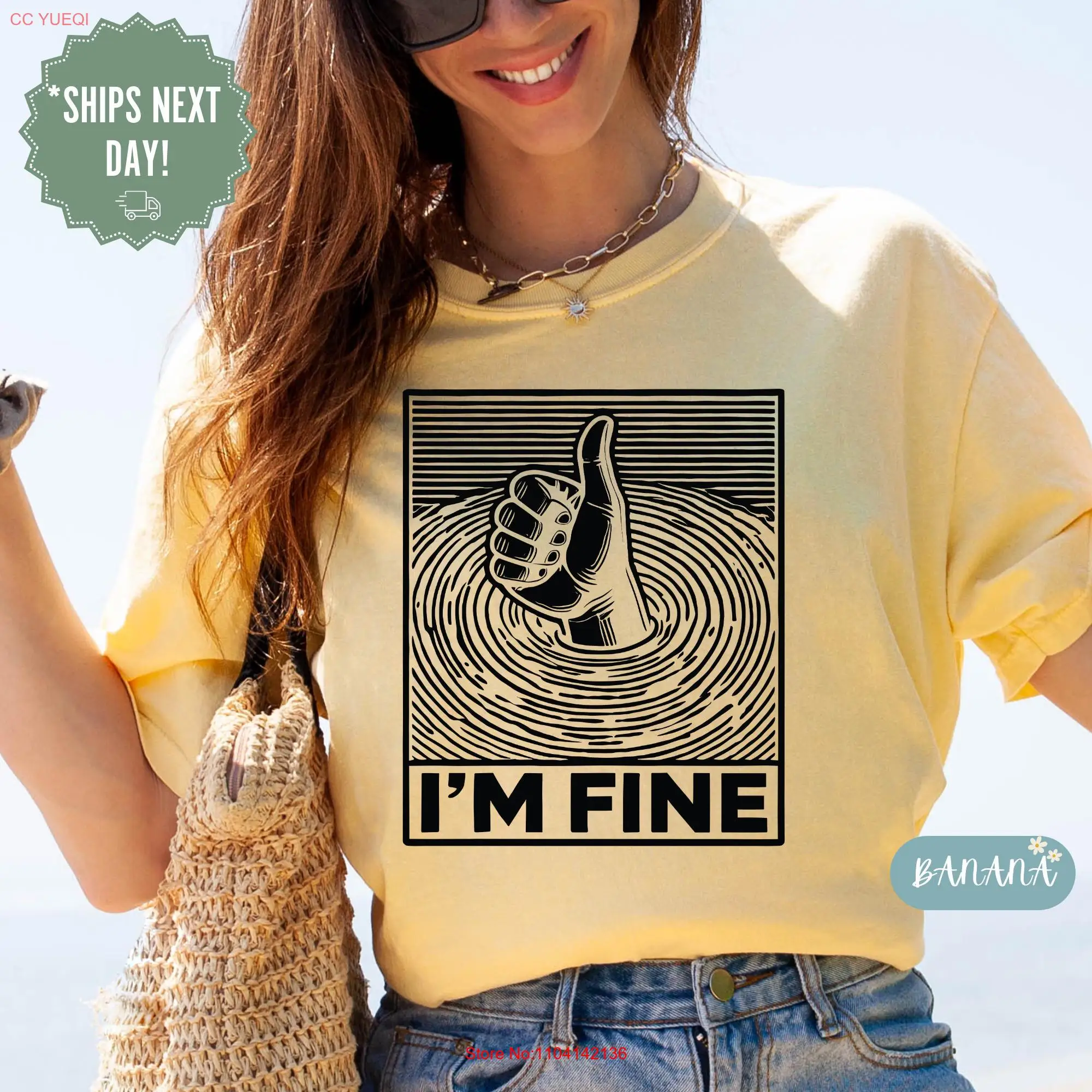 

Футболка I'm Fine, забавная, сарказм, саркастическая, искрящаяся, комфортная, цветная, чистый юмор, средство с длинными или короткими рукавами