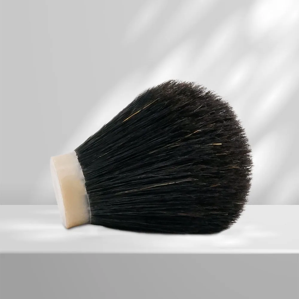 GDMG Brush-Black Warrior Boar Bristles Bulb Shape Shaving Brush Hair Knot Medium Stiff Men's Beard Brush Hair Knot