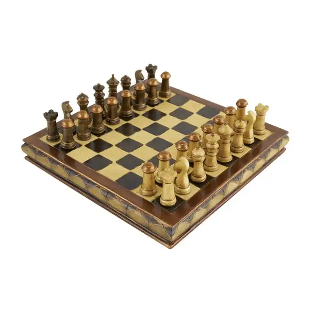 

DecMode Juego de Ajedrez de Polipiedra Marrón de 10" x 3", 1 Pieza
