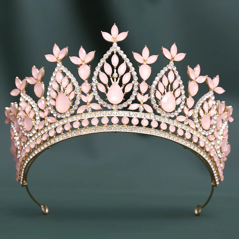 

Свадебные диадемы и короны в стиле барокко для женщин, свадебная корона, головной убор, диадема принцессы, украшения для волос невесты, аксессуары