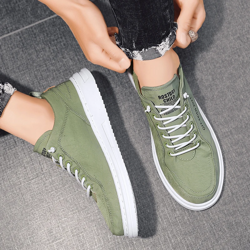 New Style Ice Silk Canvas Shoes with Soft Sole Casual Sports Men's Footwear Korean Version of The Trend Breathable Board Shoes