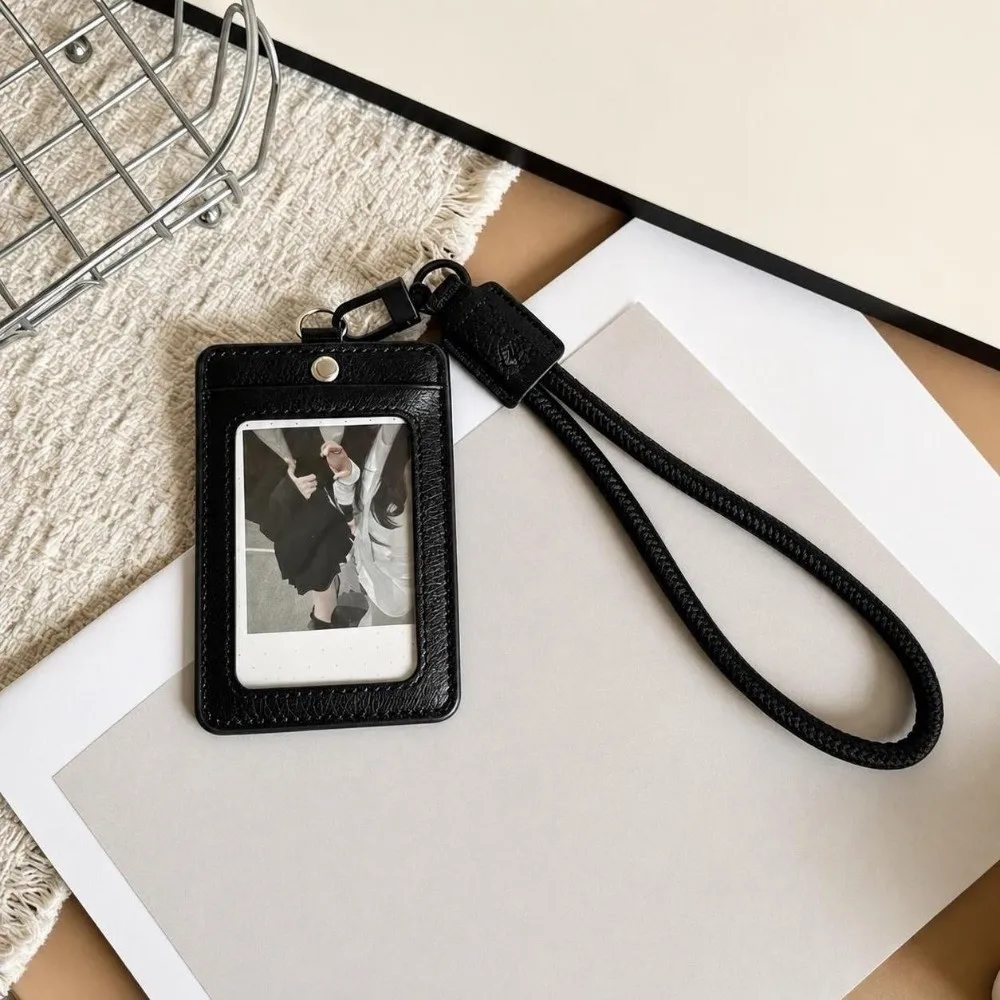 New PU Leather Photcard Holders Keychain with Lanyard ID Card Case Card Display 3 Inch Kpop Photo Album Bag Decoration
