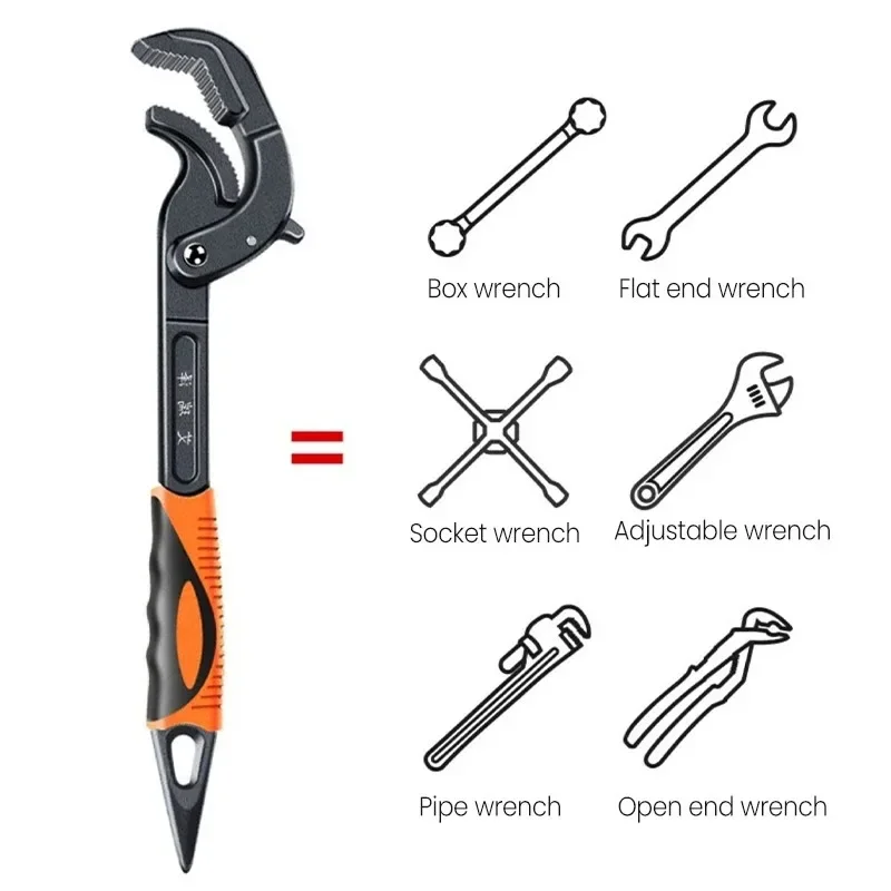 Wrench High Carbon Steel Multi Functional Industrial Grade Manual Repair Tool Adjustable Self Locking Ratchet Open End Wrench