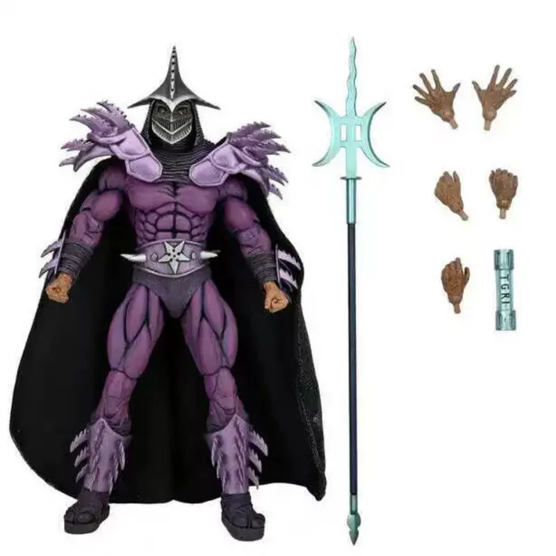 Op voorraad: NECA 54207 TMNT 30e jubileum Super Shredder EU Poster, 18 cm actiefiguur, verzamelmodel.