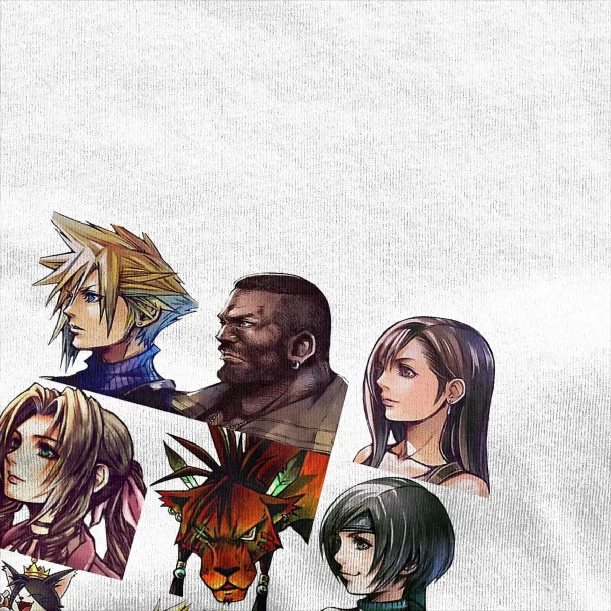 Vintage Final Fantasy Character T-Shirts for Men O Neck 100% Cotton T Shirt Cloud Strife Short Sleeve Tees Printed Clothes