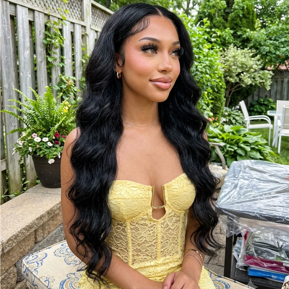 40inch 13x6 Body Wave Lace Front Wigs 100% Human Hair Wig 13x4 Pre Plucked Human Hair Wigs 250 Density Body Wave Wigs 5x5 Ready to Go HD Lace Glueless Wigs for Women Natural Black Brazilian