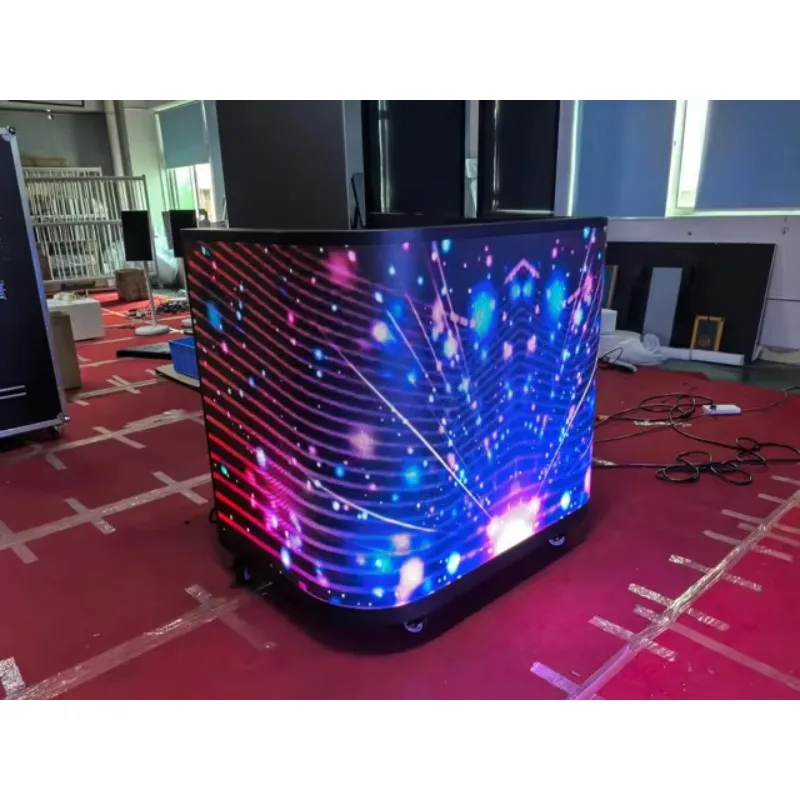 Plug and Play Flexible Modular 4K HDR10+ Indoor LED DJ Booth Portable Stage Table Screen for Disco KTV Live Events view 5