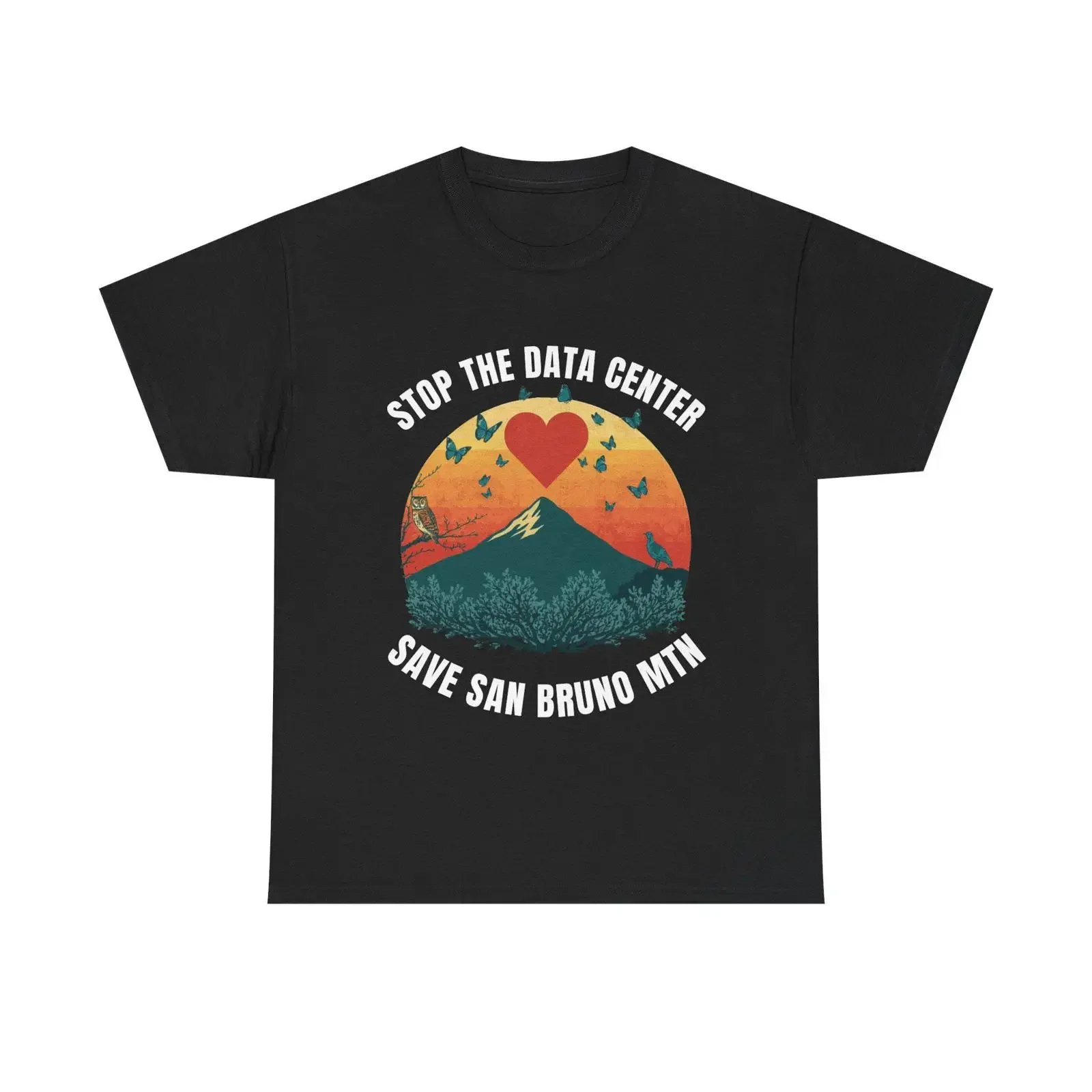 Save San Bruno Mountain Stop the Data Center T Shirt Environmental Protest vintage Washed Breathable Stretched Soft Comfortable