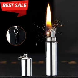 Metal Windproof Gasoline Kerosene Lighter, Mini Keychain, Creative Cigarette Accessories, Men Gadgets, New