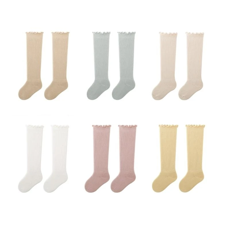 Long Tube Socks Leg Warmers Toddlers Warm Socks Boneless Socks Solid Color Above Knee Length Socks for Daily Party G2TD