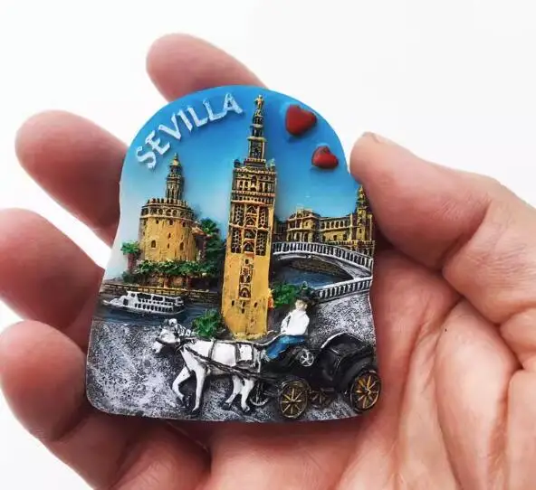 Landmarks of Seville, Spain  tourism souvenir refrigerator sticker kitchen decoration magnetic refrigerator stickers fridge magn