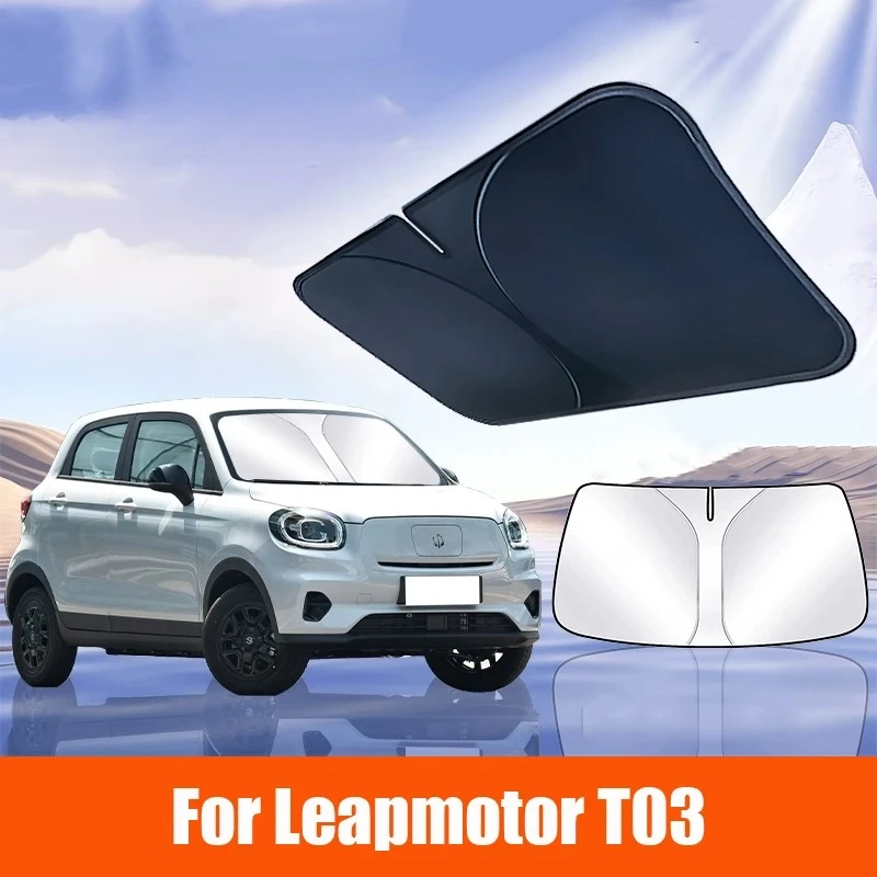 Für Leapmotor T03 Auto Sonnenschutz Frontscheibe Windschutzscheibe Sonnenschirm Wärmeisolierung Sommer Sonnen- und UV-Schutz Auto-Zubehör – Detail 1