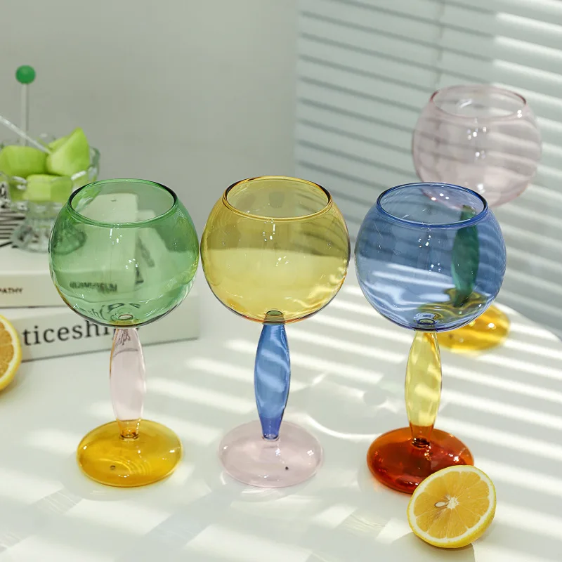 1 шт., 420 мл, 260 мл, контрастные разноцветные Винные Бокалы 1 шт., 420 мл, 260 мл, контрастные разноцветные Винные Бокалы