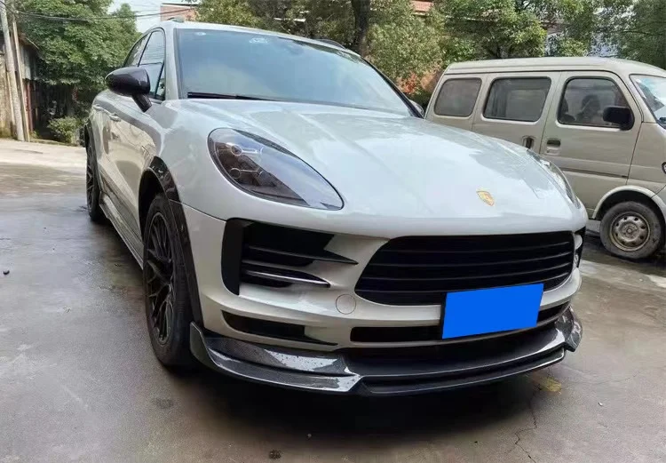 Carbon Fiber Front Lip for 19-22 for Porsche Macan  Body Part