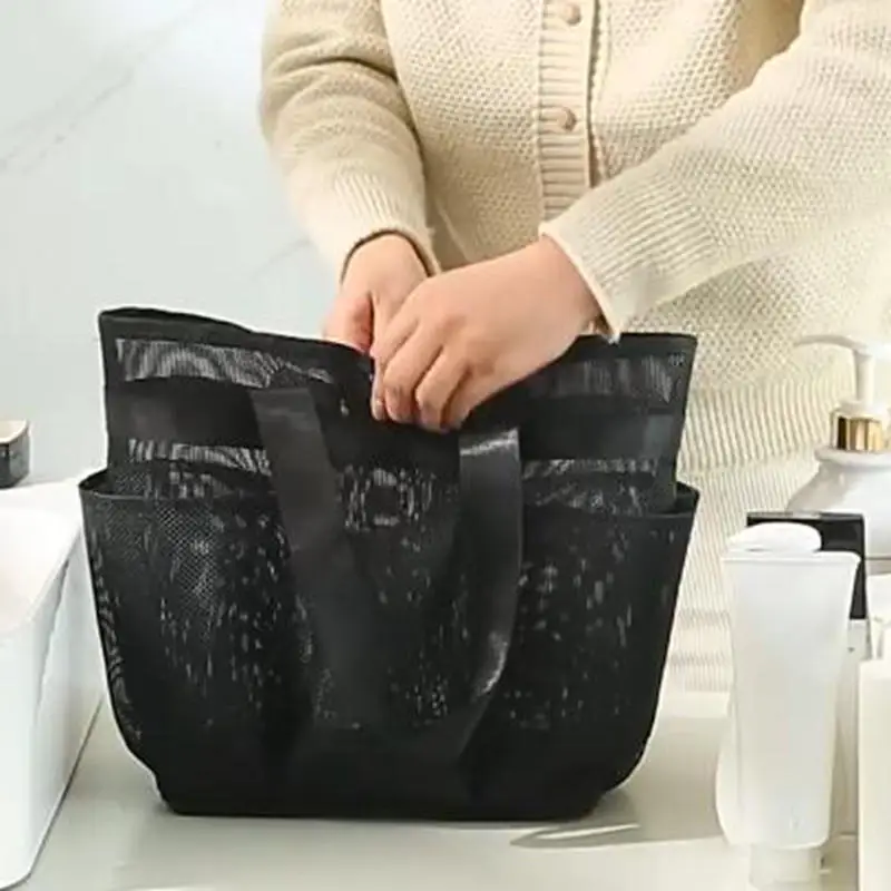 Hanging Mesh Shower Caddy Bag - Quick-Dry Toiletry Organizer For Dorms And Camping