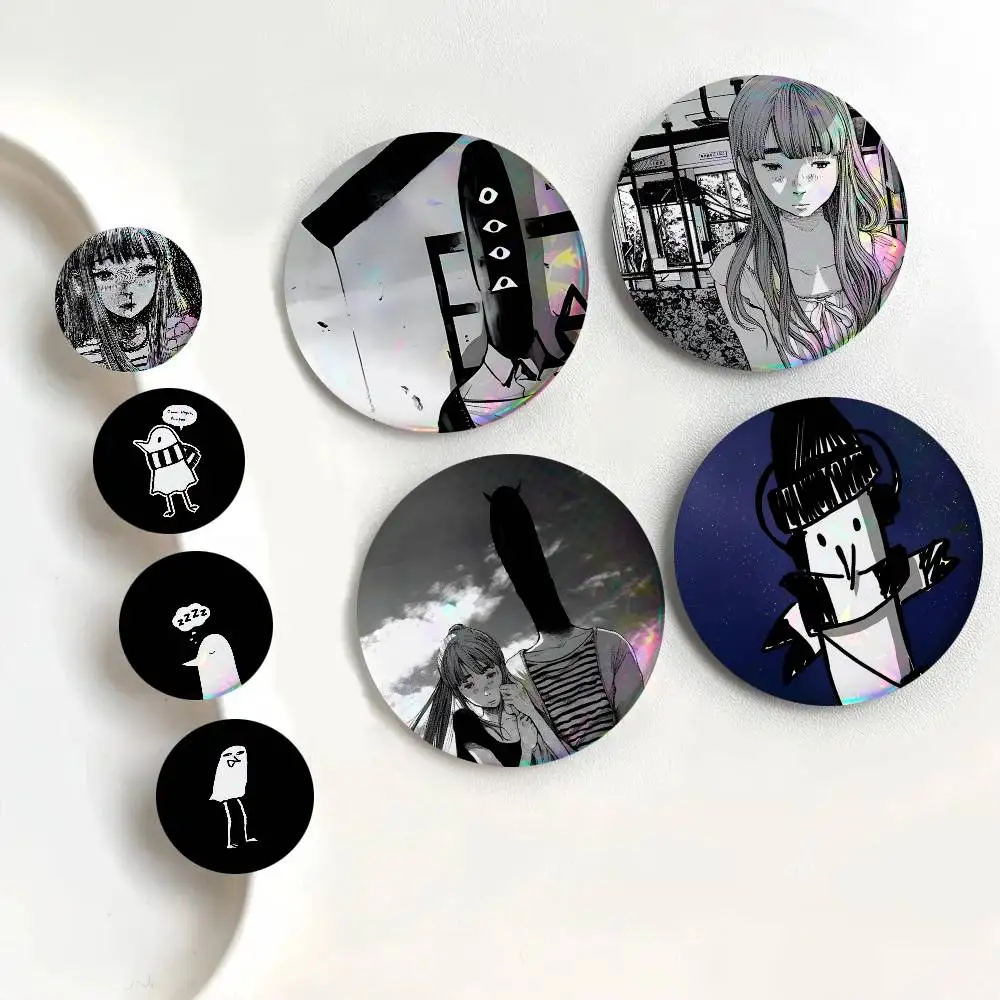 Anime Goodnight Oyasumi Punpun Round Badge Creative Brooch Clothing Backpack Accessories Lapel Pin