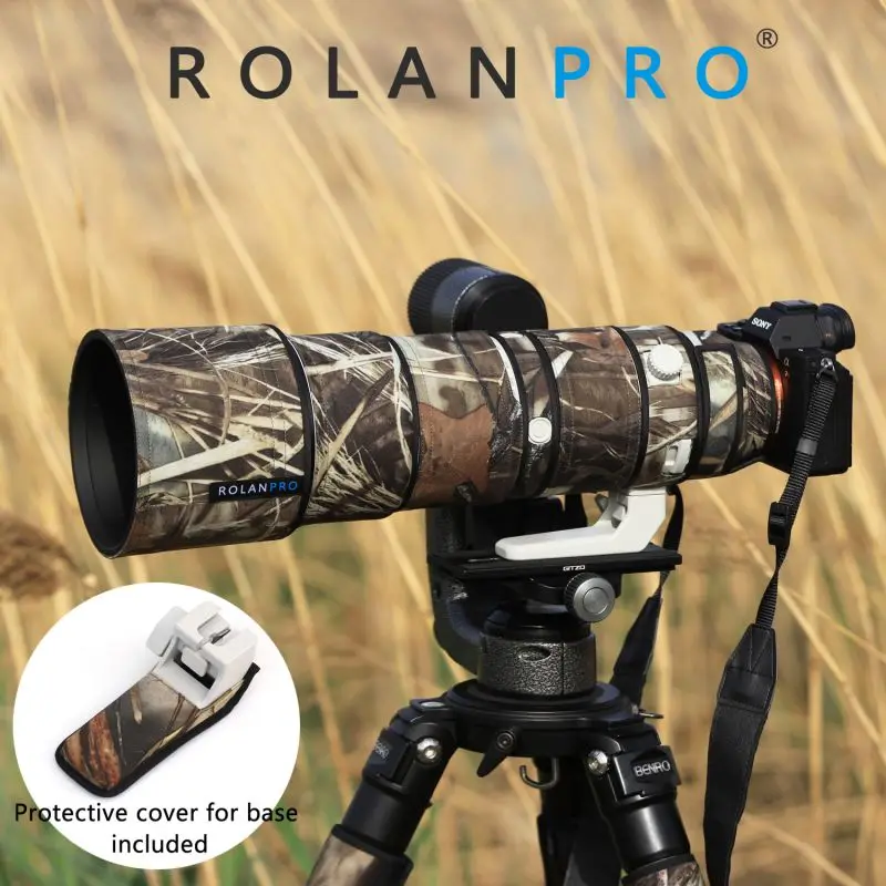 ROLANPRO Ống Kính Ngụy Trang Áo Mưa Cho Ống Kính Sony FE 200-600Mm F5.6-6.3 G OSS Ốp Lưng Bảo Vệ Nylon chống Thấm Nước Ống Kính Áo Khoác