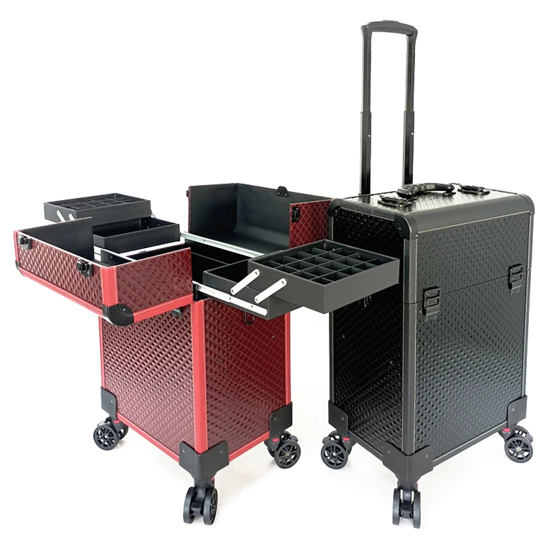 Beauty Doos Reistas Multilayer Rollende Bagage Koffer Nagels Make Toolbox Professionele Trolley Cosmetische Zakken Op Wiel