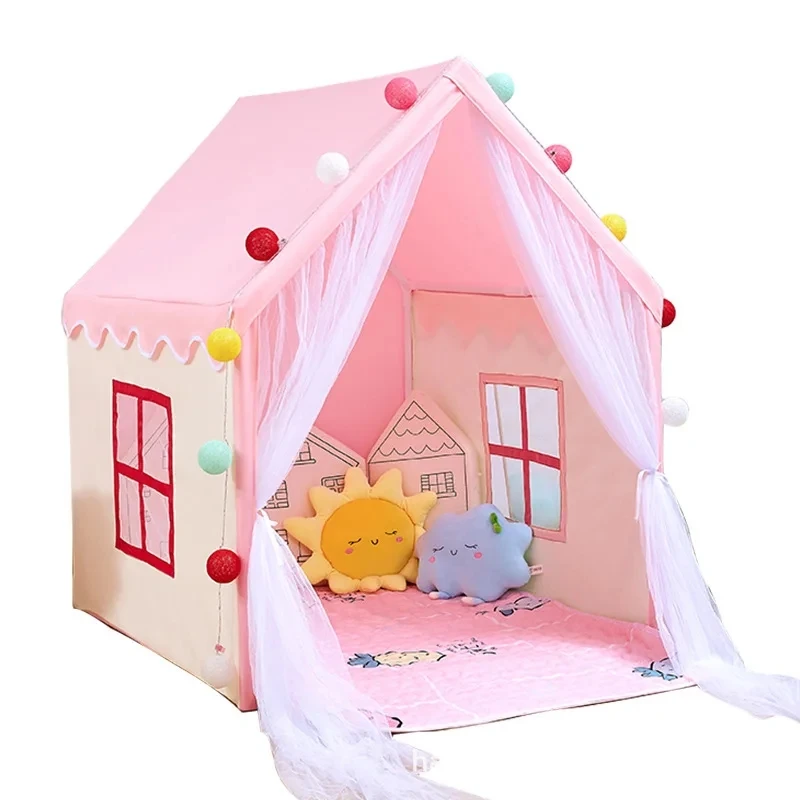 Portable Baby Play House Children Tent Teepee Tent Enfant Kids Tent Pink Blue Kids Play House Indoor Outdoor Toy Princess House