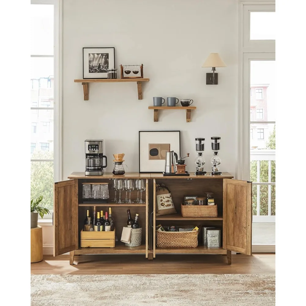 Storage Cabinet, Buffet Cabinet, Sideboard, Credenza, with Adjustable Shelves, for Living Room, Entryway, Sideboards