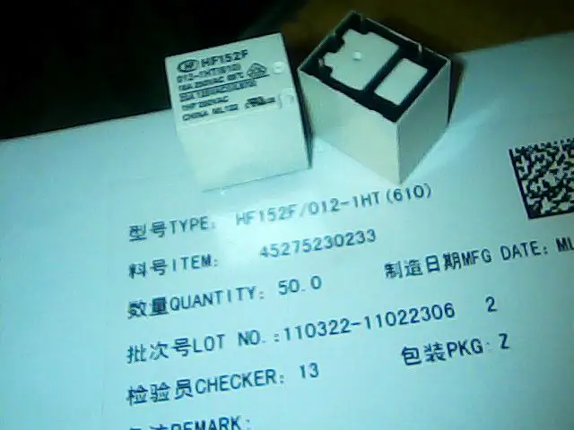 Free shipping  HF152F   012-1HT(610)       10PCS  As shown