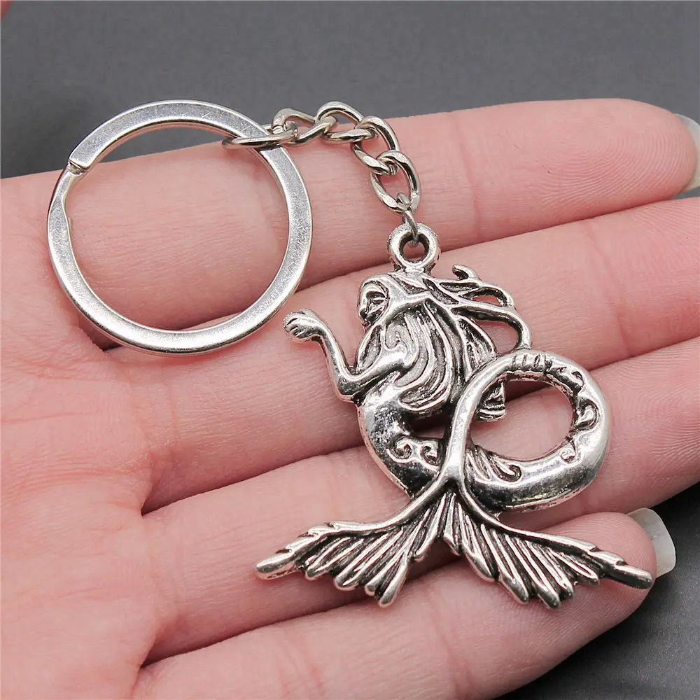 Seahorse Octopus Mermaid Keychains Nail Charms Handmade Jewelry Making Ring Size 28mm