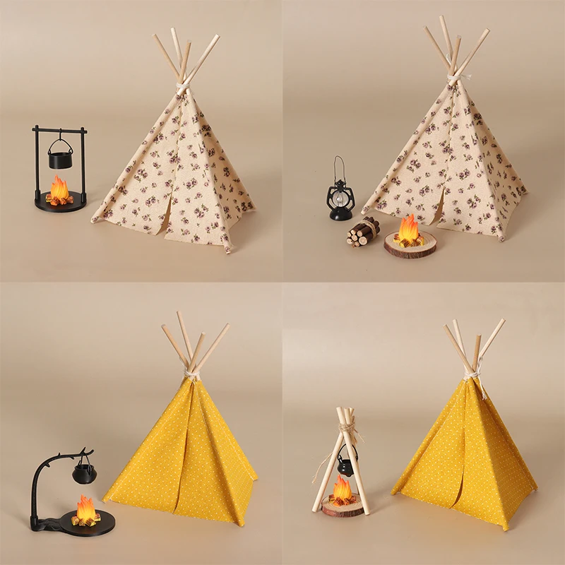

【1:12 Scale Camping Tent Model Decoration Simulated Outdoor Tent Ornament Miniature Scene Accessories Doll Small Tent Toy】