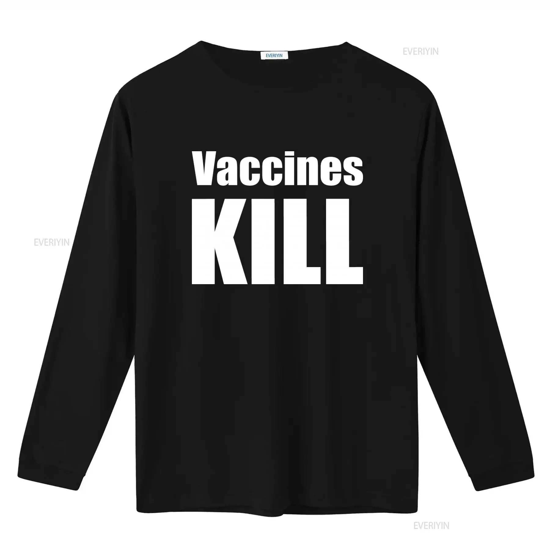 VACCINES KILL Statement T Shirt Anti VAX Design No Vaccinations for Bold Expression vintage Washed Comfortable Slightly Casual