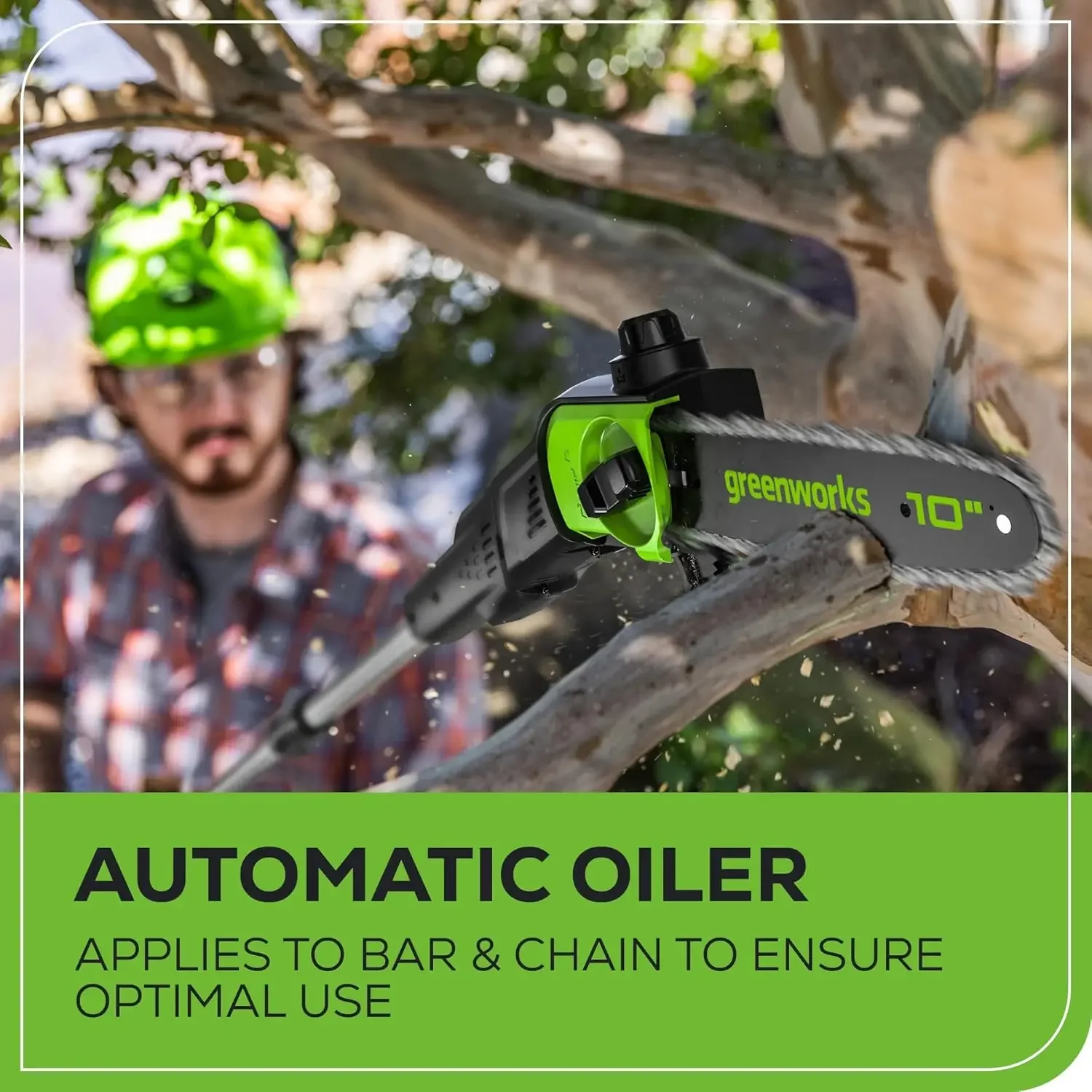 

80V 10" Brushless Cordless Polesaw (Great For Pruning and Trimming Branches / 75+ Compatible Tools), 2.0Ah Battery and Charger