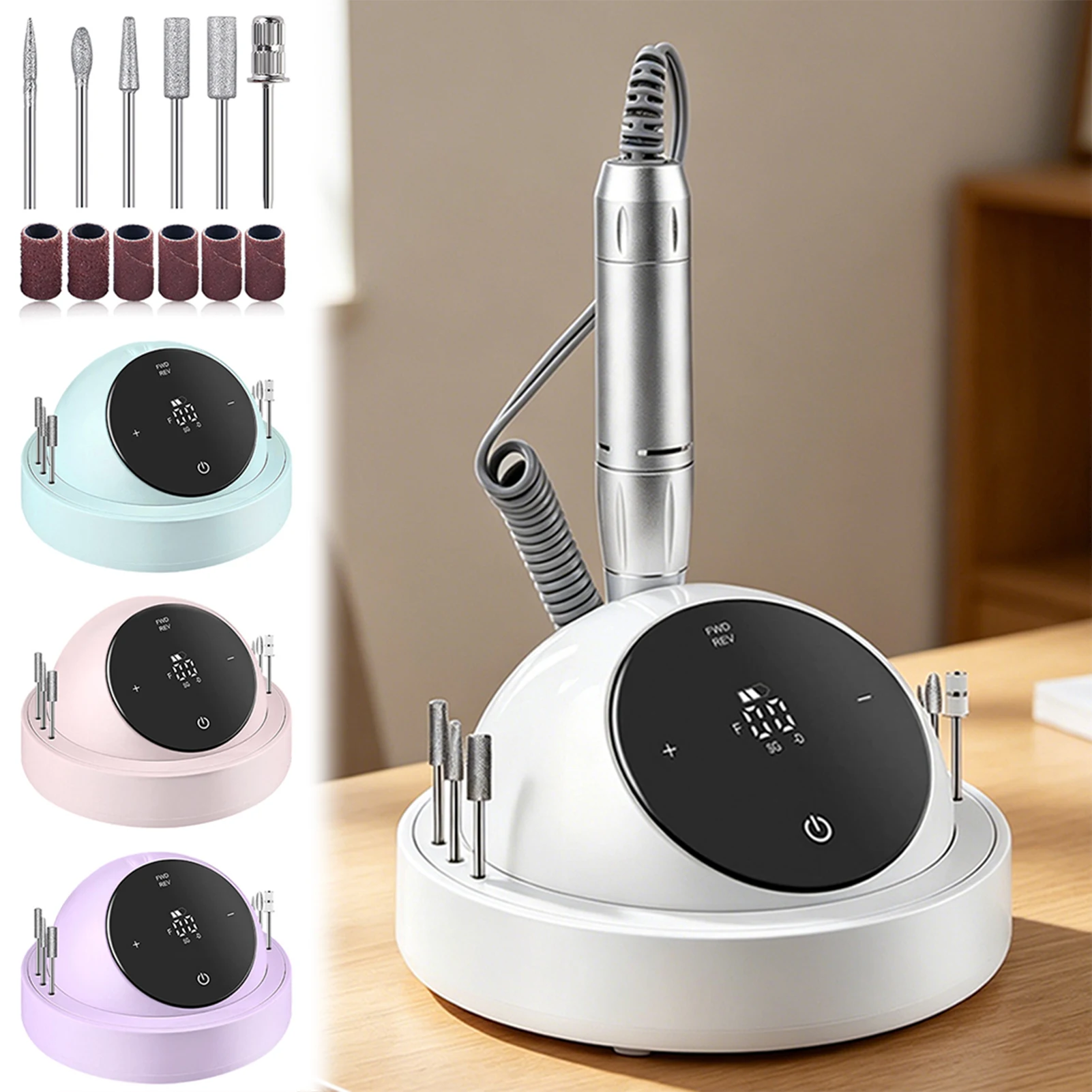 Professional Nail Drill For Acrylic Nails 45000rpm Electric Nail File Lcd Touch Screen Portable Nail Drill Pro Kit For Home Salo