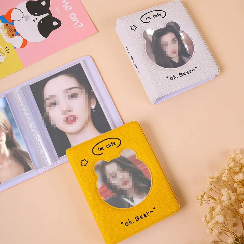 Cute Bear 32 Pocket 3 inch polaroid photo album Star love bean collection book Korea Instagram movie ticket collection book